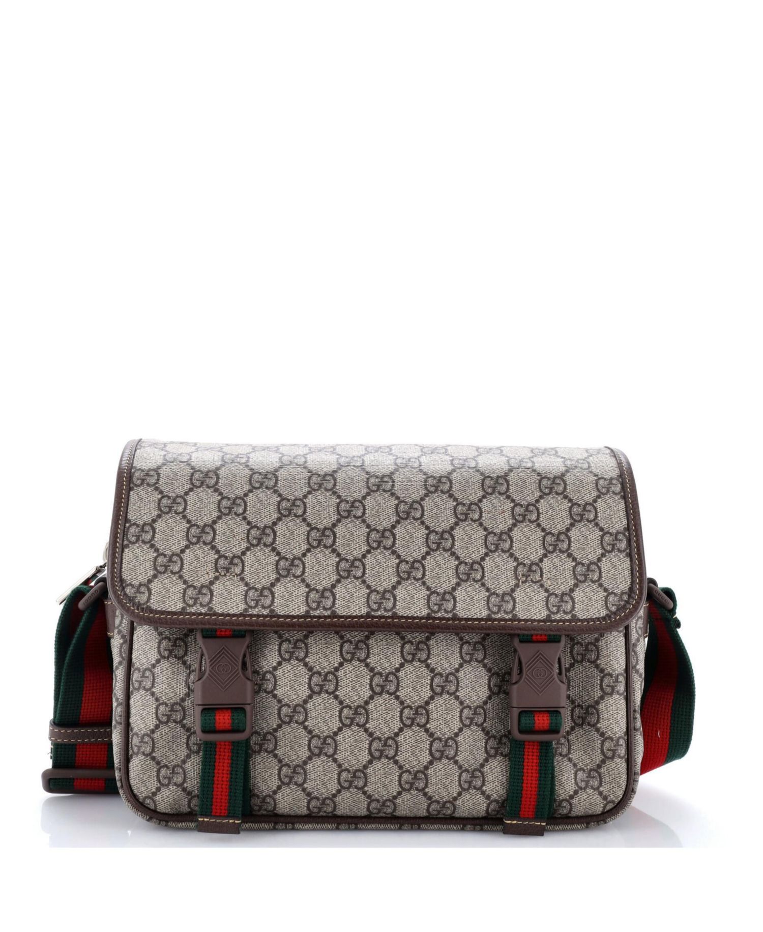 Small Web Buckle Messenger Bag GG Coated Canvas