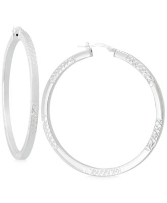 macy's silver hoop earrings