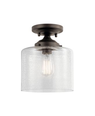 Winslow 8 1/2" Wide Seeded Glass Olde Bronze Ceiling Light