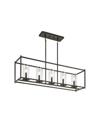 Crosby 41 1/4" Wide Oiled Bronze Rectangular Kitchen Island Chandelier