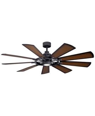 65" Gentry Distressed Black LED Ceiling Fan