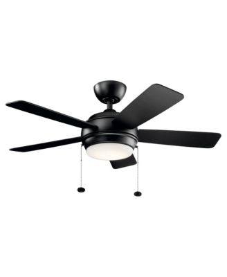 42" Starkk Satin Black Modern Pull Chain LED Ceiling Fan