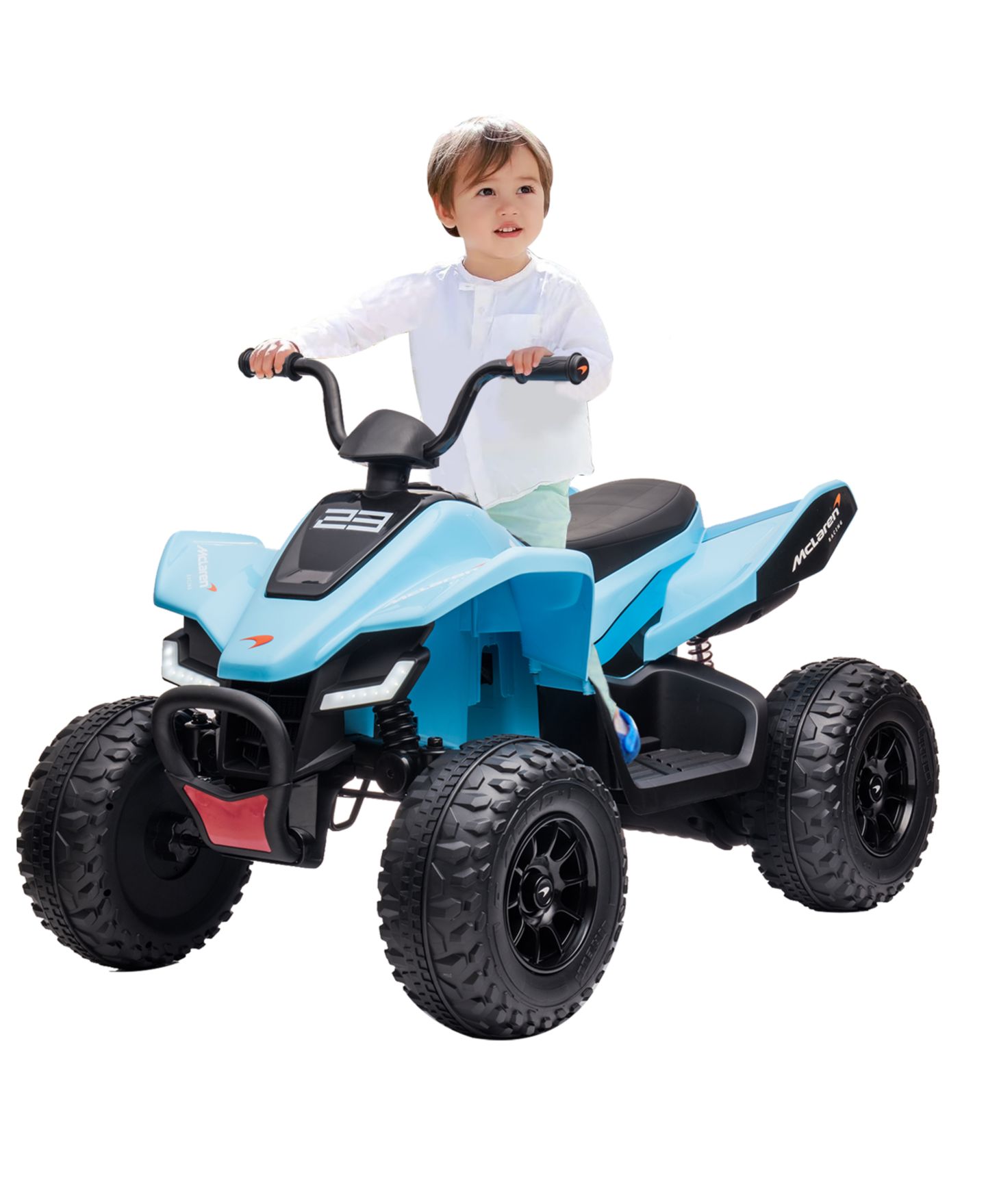 Детская игрушка homfan 24V 4WD Kids Ride On ATV 4 Wheeler Quad Car with LED Lights, 2 Speed, 66 lb Capacity, 3–8 лет — фото 3