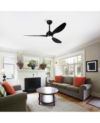 52-in Minimalism Black Ceiling Fan with LED Lights and Remote Control Included 3-Blade