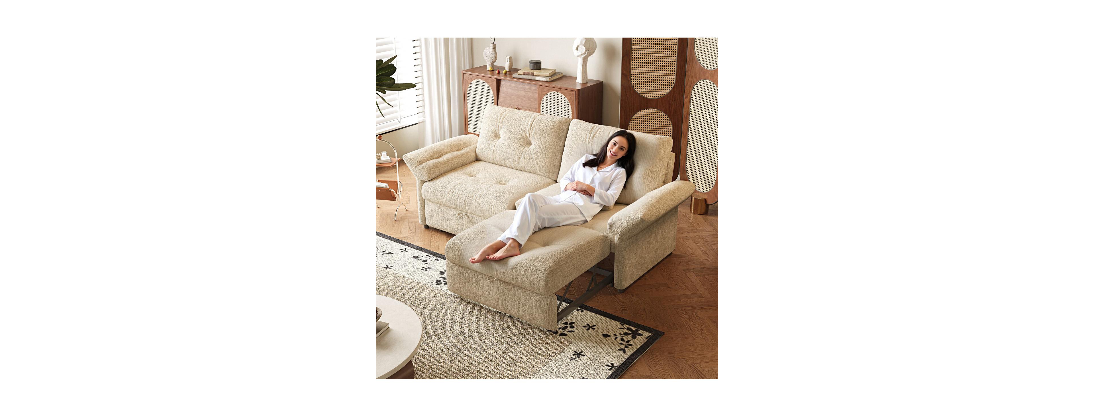 Streamdale Furniture 81.5" Multi-Functional Convertible Plush Sofa Bed