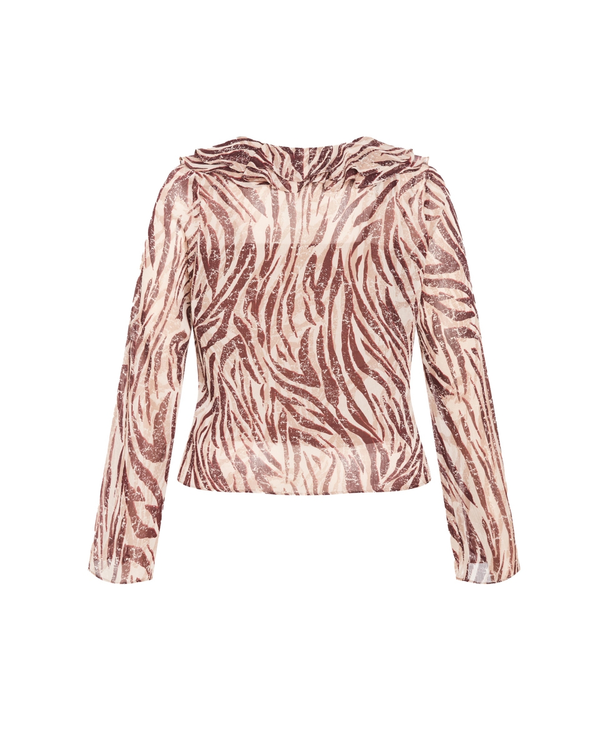 City Chic Women's Plus Vivid Ruffle Snake Print Top