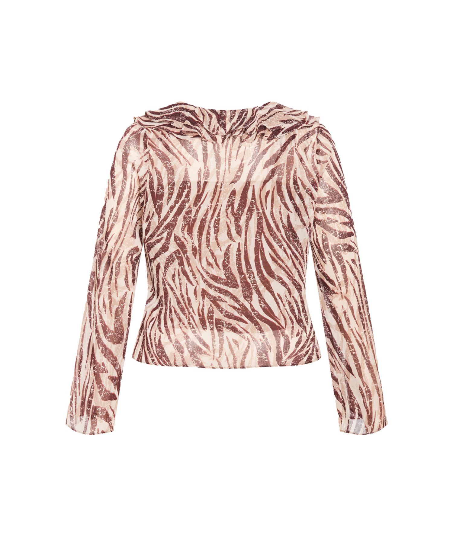 Women's Vivid Instinct Ruffle Print Top