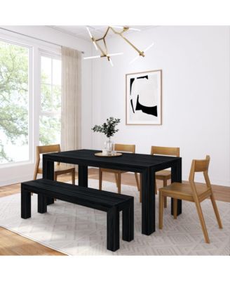 72 inch Modern Solid Wood Dining Table Set with Bench And 4 Chairs