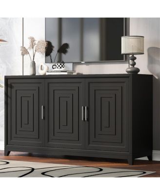 Modern Wood TV Stand for TVs up to 65 Inches with Storage Cabinet
