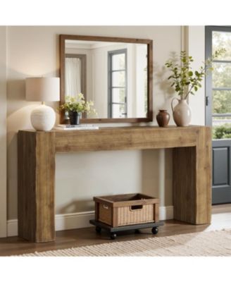 63" Solid Wood Console Table, Farmhouse