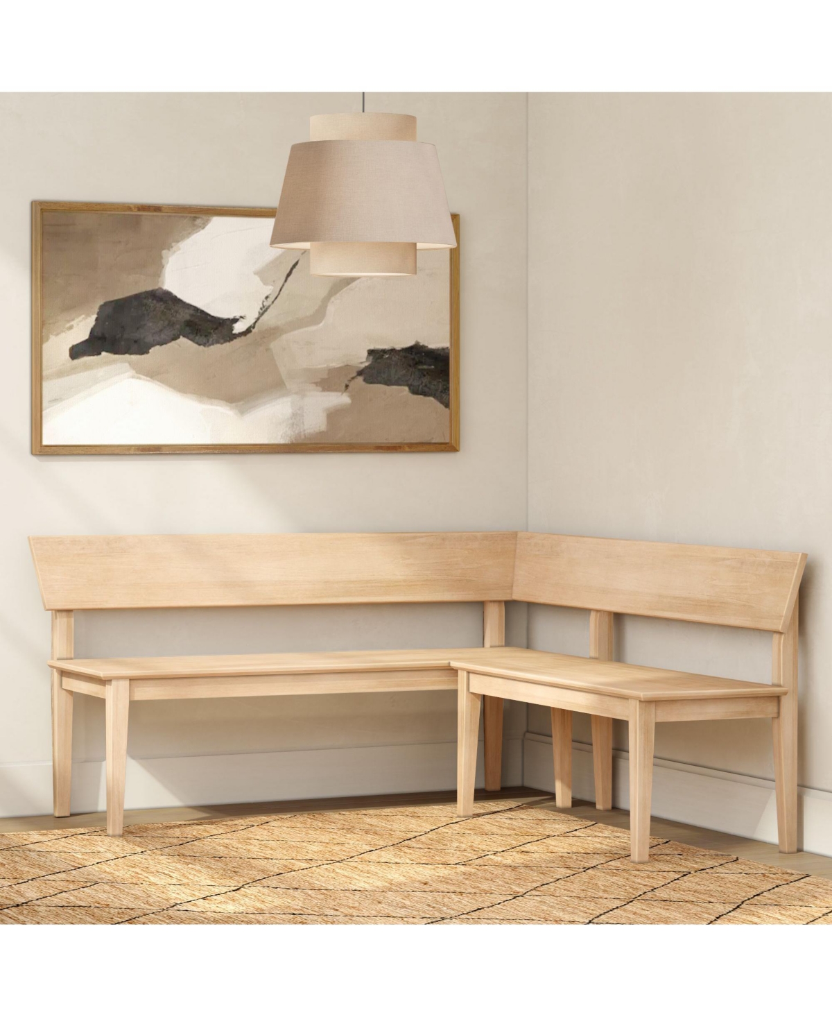 Plank+Beam Risa Corner Bench (64in x 64in / 1620mm x 1620mm) - Blonde/no cushion