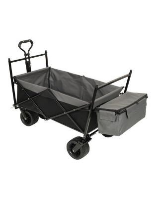 480Lbs Collapsible Wagon with Canopy,7" All-Terrain Wheels,Foldable Large Capacity,Mosquito Net,Camping Shopping Sports Garden