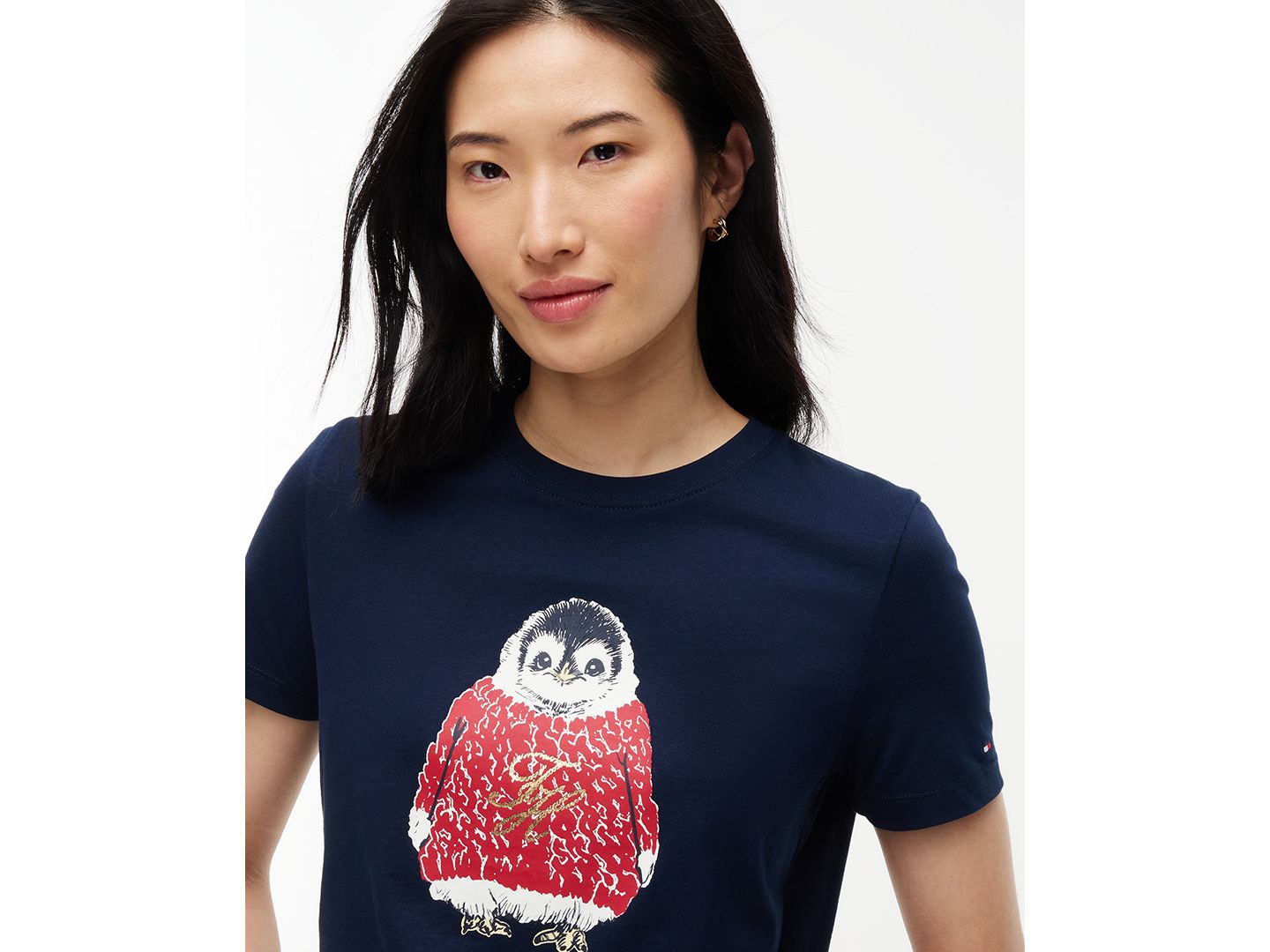 Женская футболка Tommy Hilfiger Holiday Graphic Short-Sleeve, цвет: Тёмный синий — фото 3