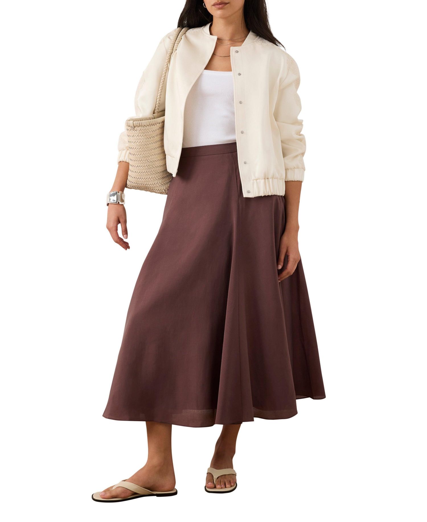 Women's Satin Lace-Trim Bomber Jacket
