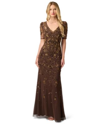 Petite Sequin V-Neck Gown