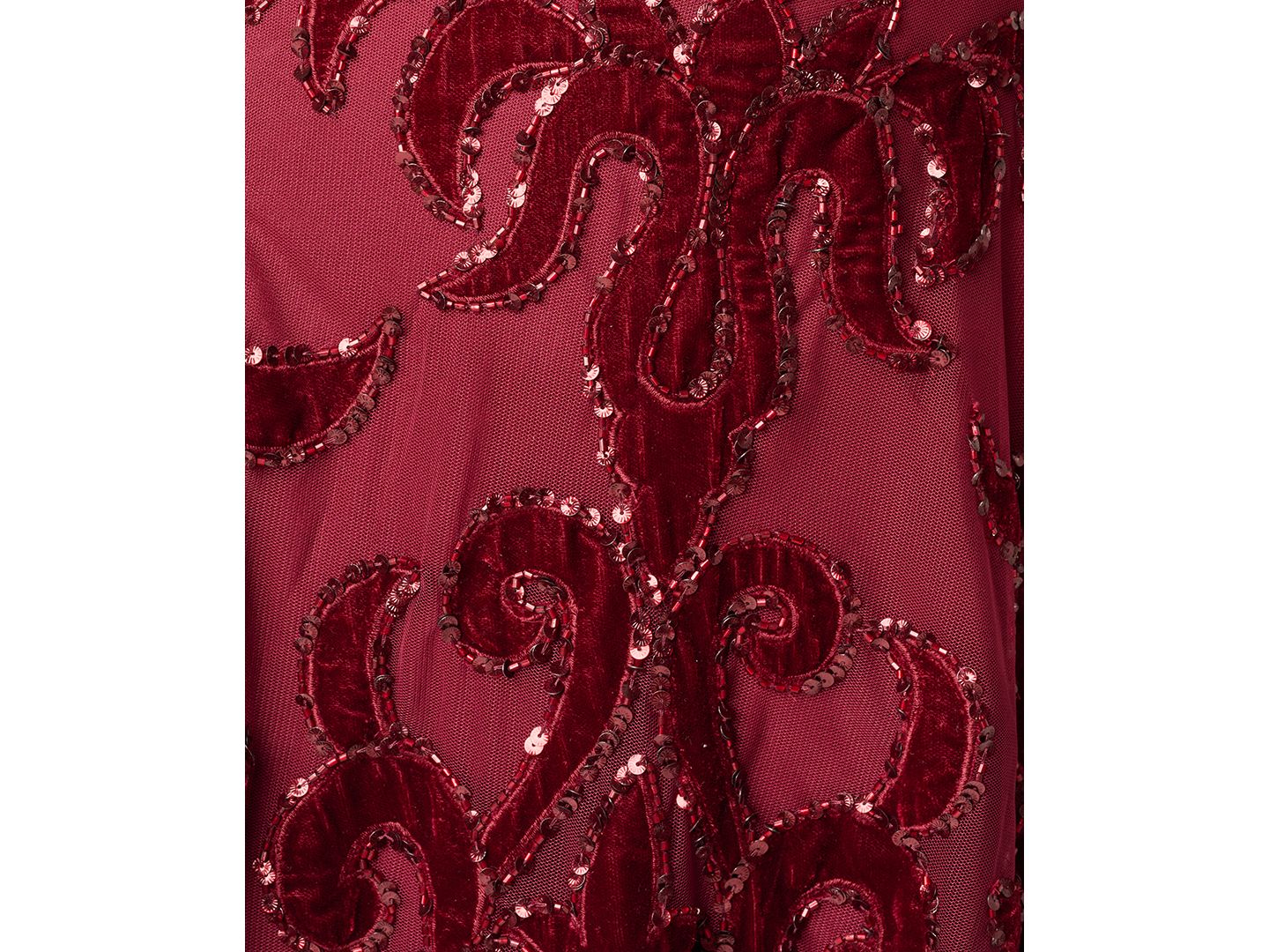 Женское платье Adrianna Papell Illusion Bead Mesh Long Beaded, цвет: Красное дерево — фото 7