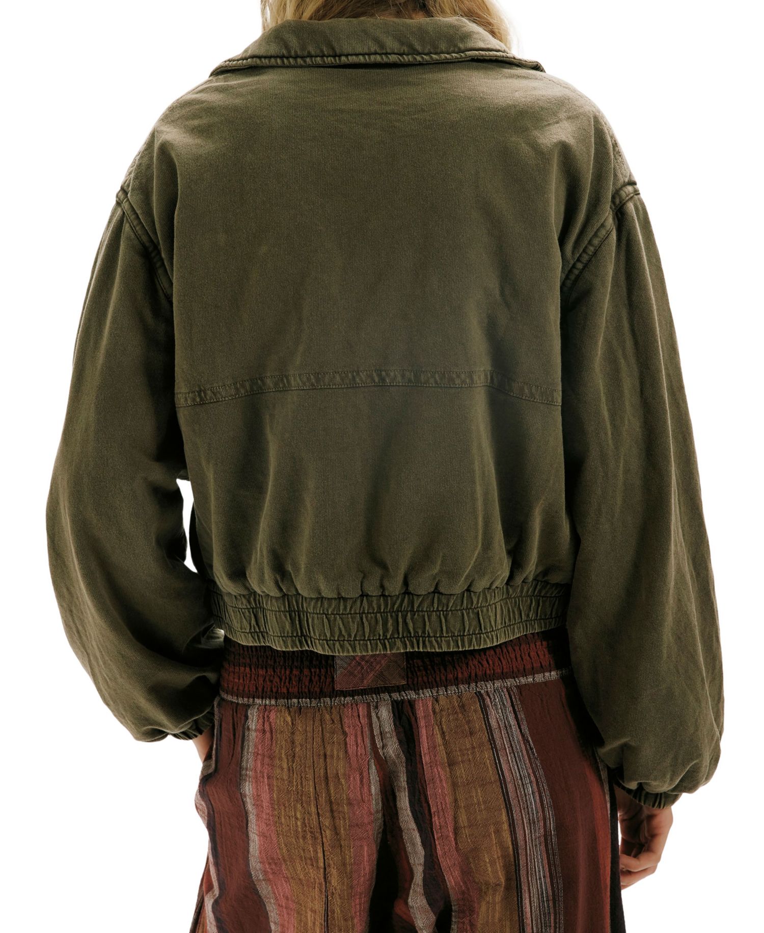 Women's Birdie Cropped Washed Bomber Jacket