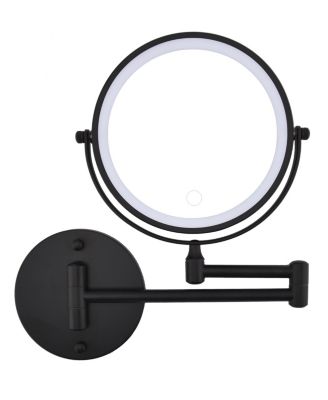 8 Inch Rechargeable Wall Mounted Makeup Mirror Double Sided 1x 10x Magnifying with Lights 360 Rotation Foldable Arm for Bathroom Shaving