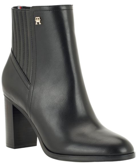Женские ботинки Tommy Hilfiger Dannie Block Heel Booties, цвет: Чёрный