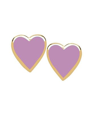 Girls Heart Stud Earrings in 14K