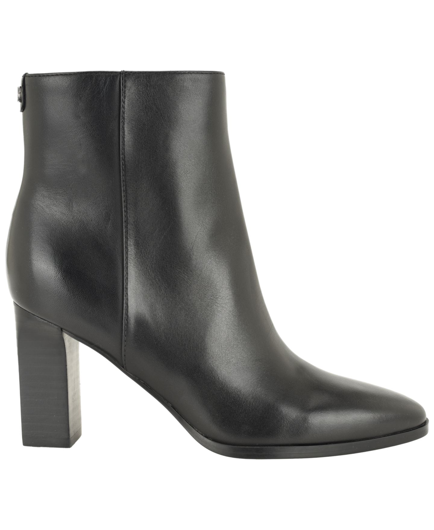 Женские ботинки Calvin Klein Deven Block Heel Booties, цвет: Чёрный кожаный — фото 2