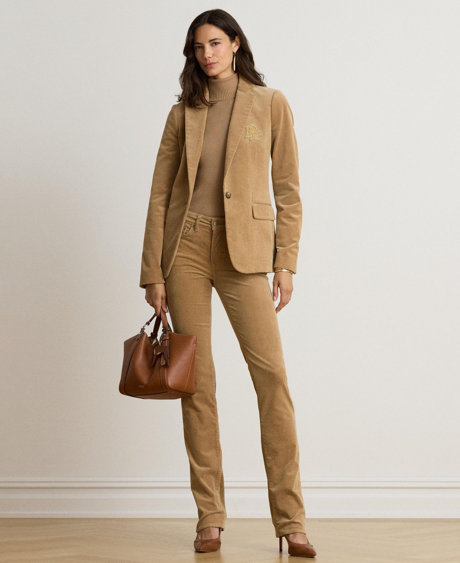 Women's Corduroy Single-Button Blazer