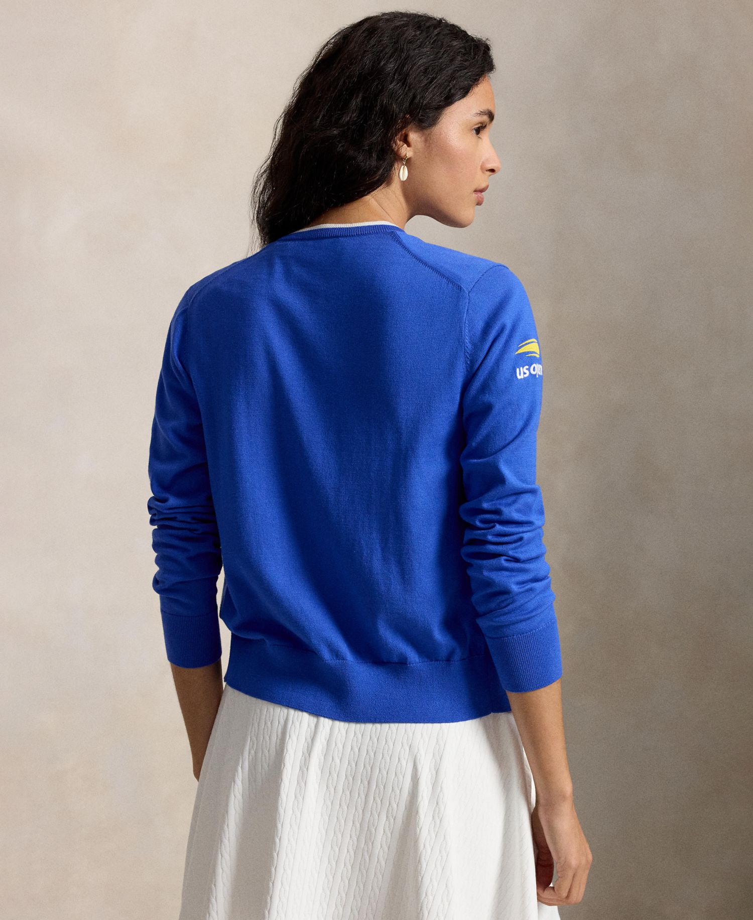 Women's US Open Crew Neck Long-Sleeve Cardigan Sweater