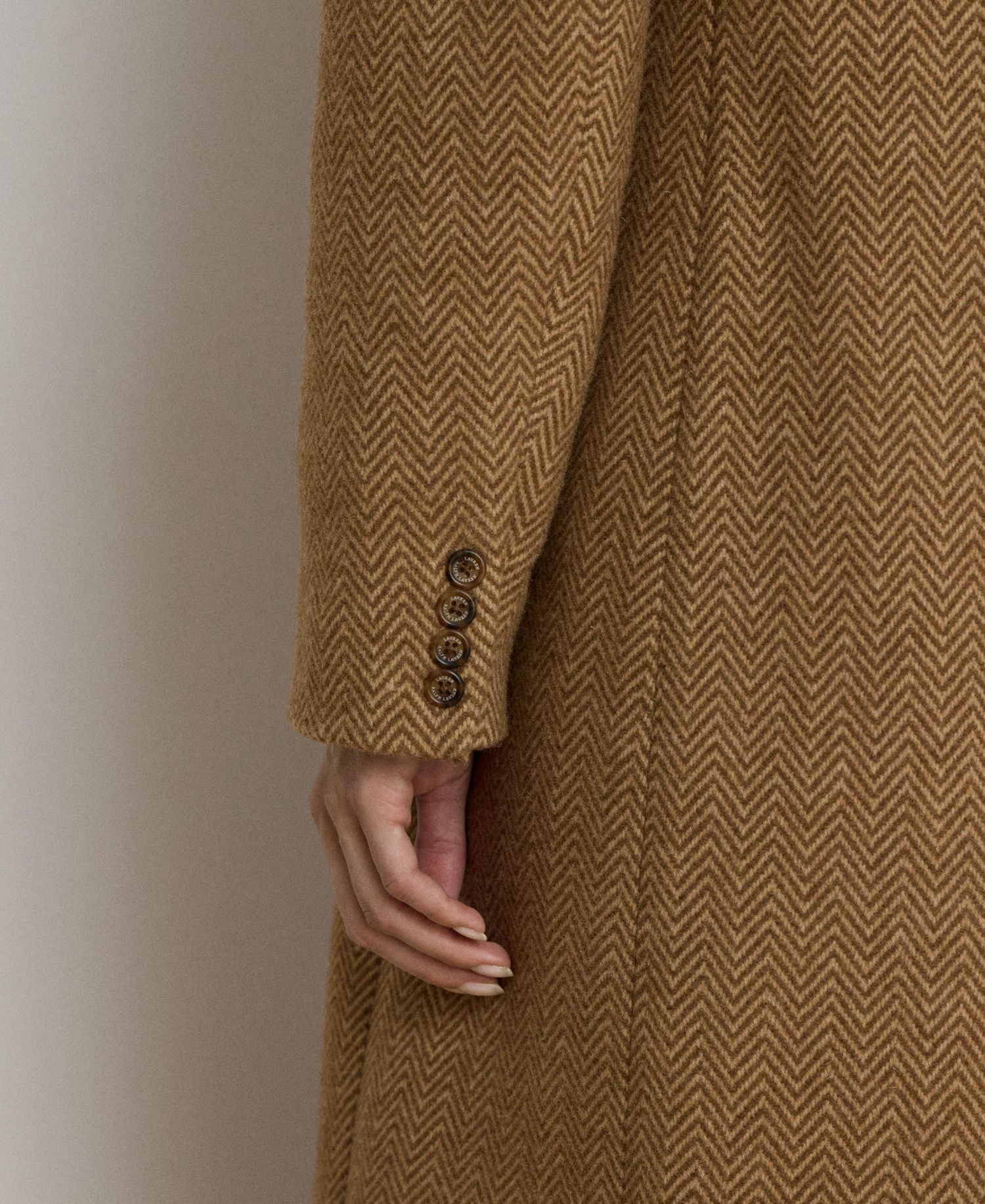 Women's Wool-Blend Double-Breasted Herringbone Coat