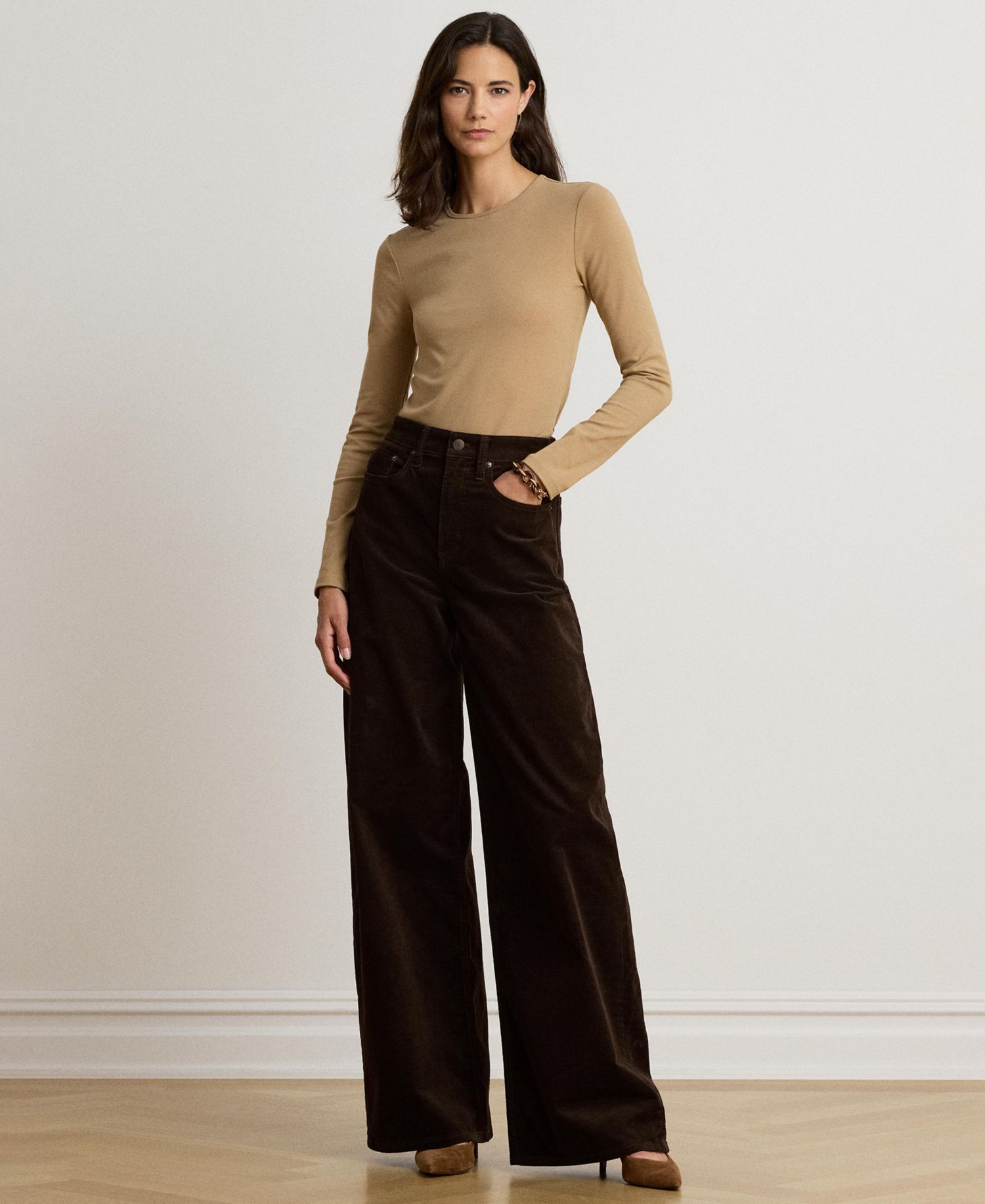 Cotton-Blend Long-Sleeve Top