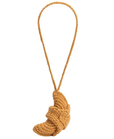 Женский брелок Melie Bianco Croissant Crochet Bag Charm, цвет: Рыжевато-коричневый