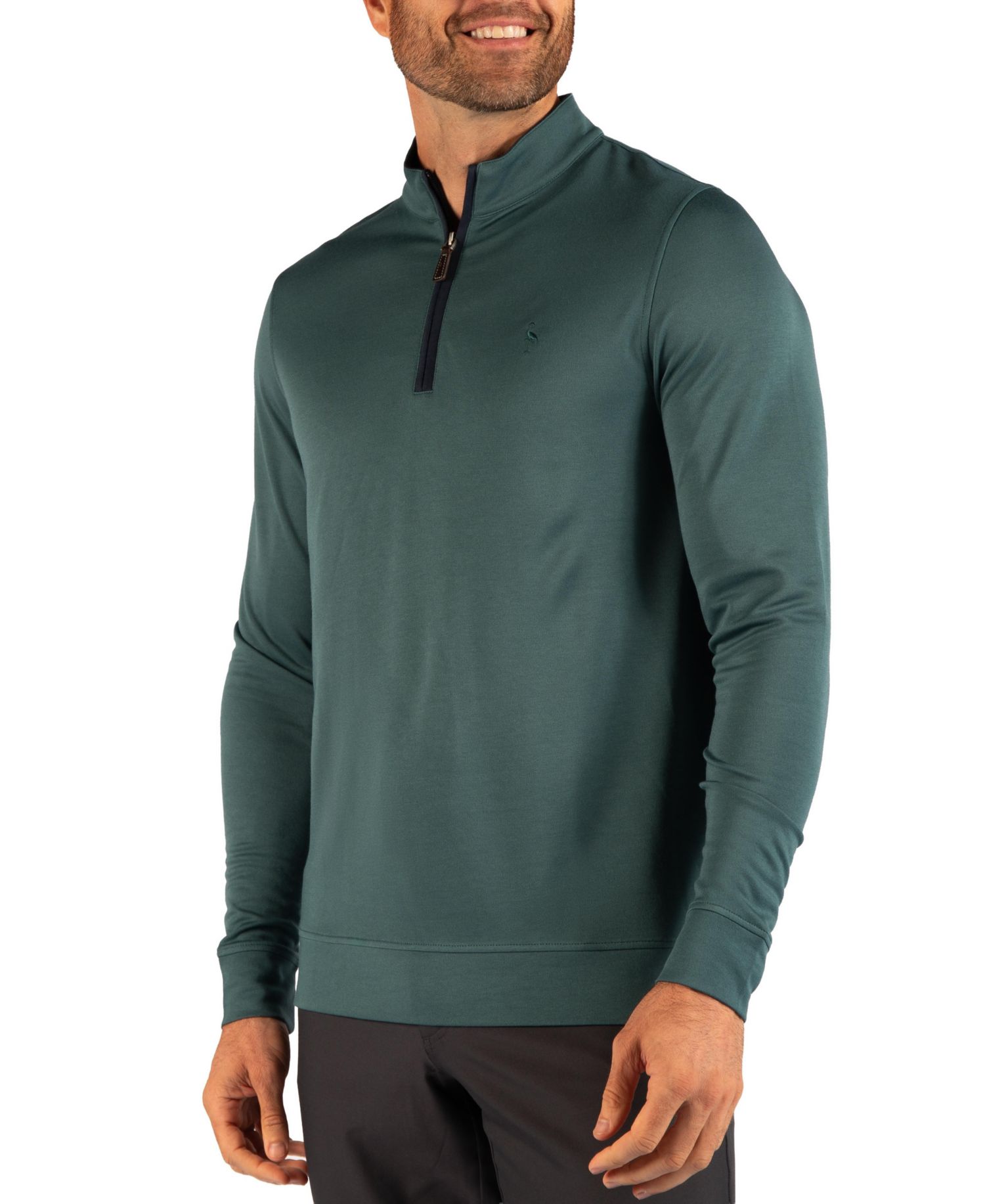 Men's Modal Quarter Zip with Contrast Tipping