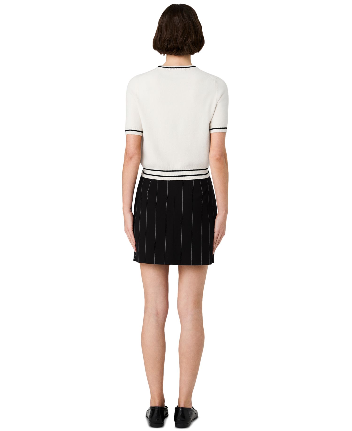 Women's Wide Pinstripe Mini A-Line Skirt