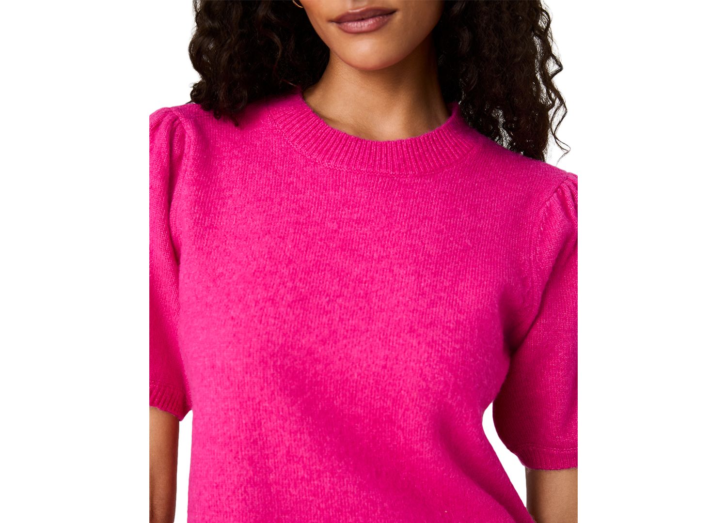 Women's Yulia Knit Puff-Sleeve Top