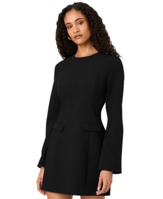 Women's Azra Long-Sleeve Jewel Neck A-Line Mini Dress