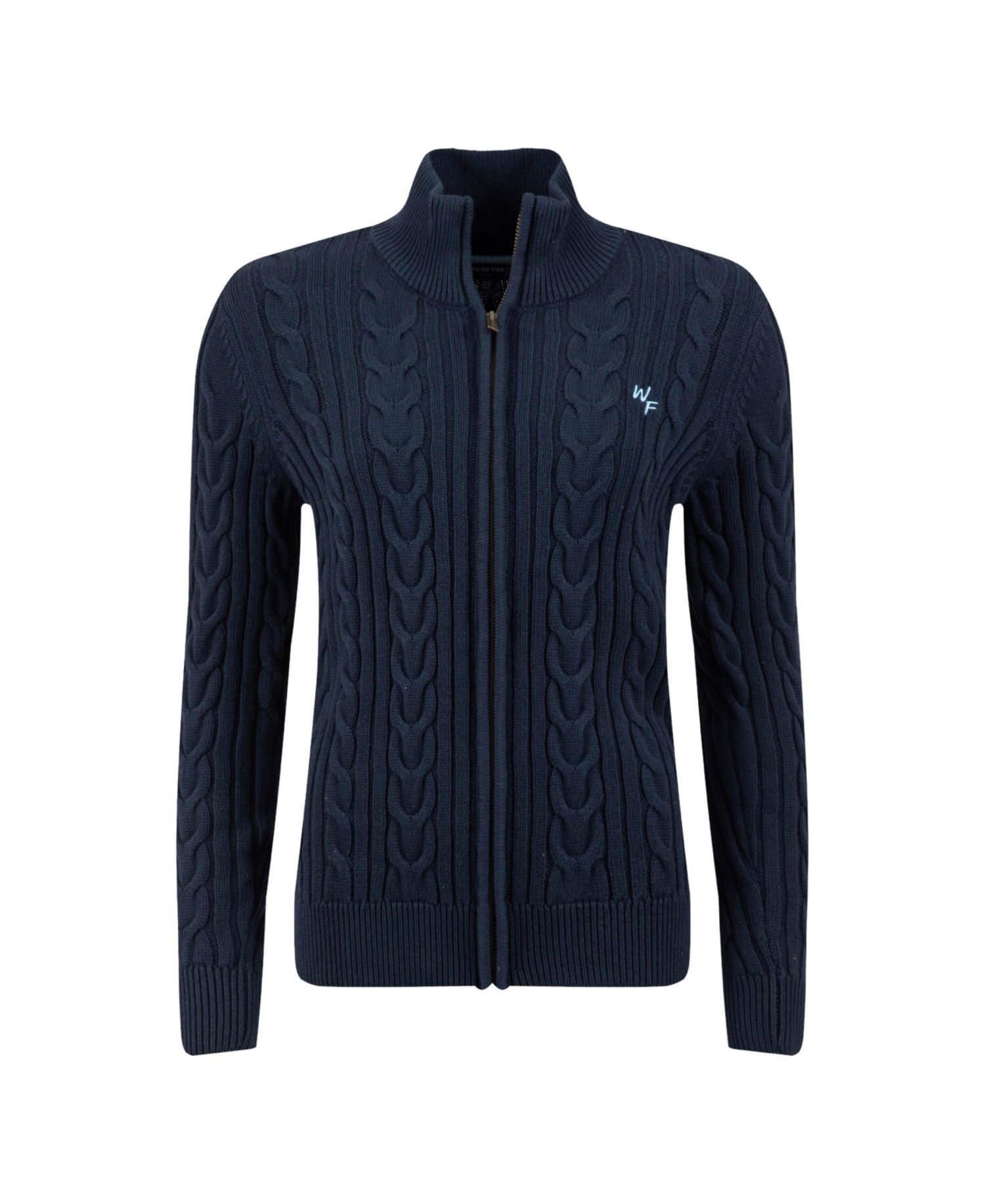 Women's Lunenne Cable-Knit Full-Zip Funnel-Neck Cardigan