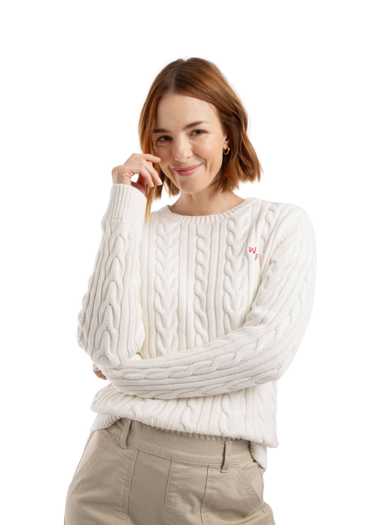 Women's Amberise Crew Neck Cable Knit Jumper