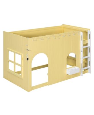 Twin Size Kids Loft Bed with Warm LED Light String
