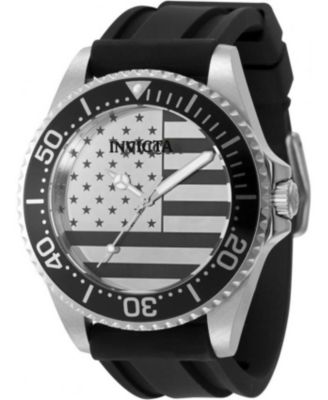 Pro Diver 50418 Men's 45mm Quartz Watch - Silver and Dial, Silicone Strap