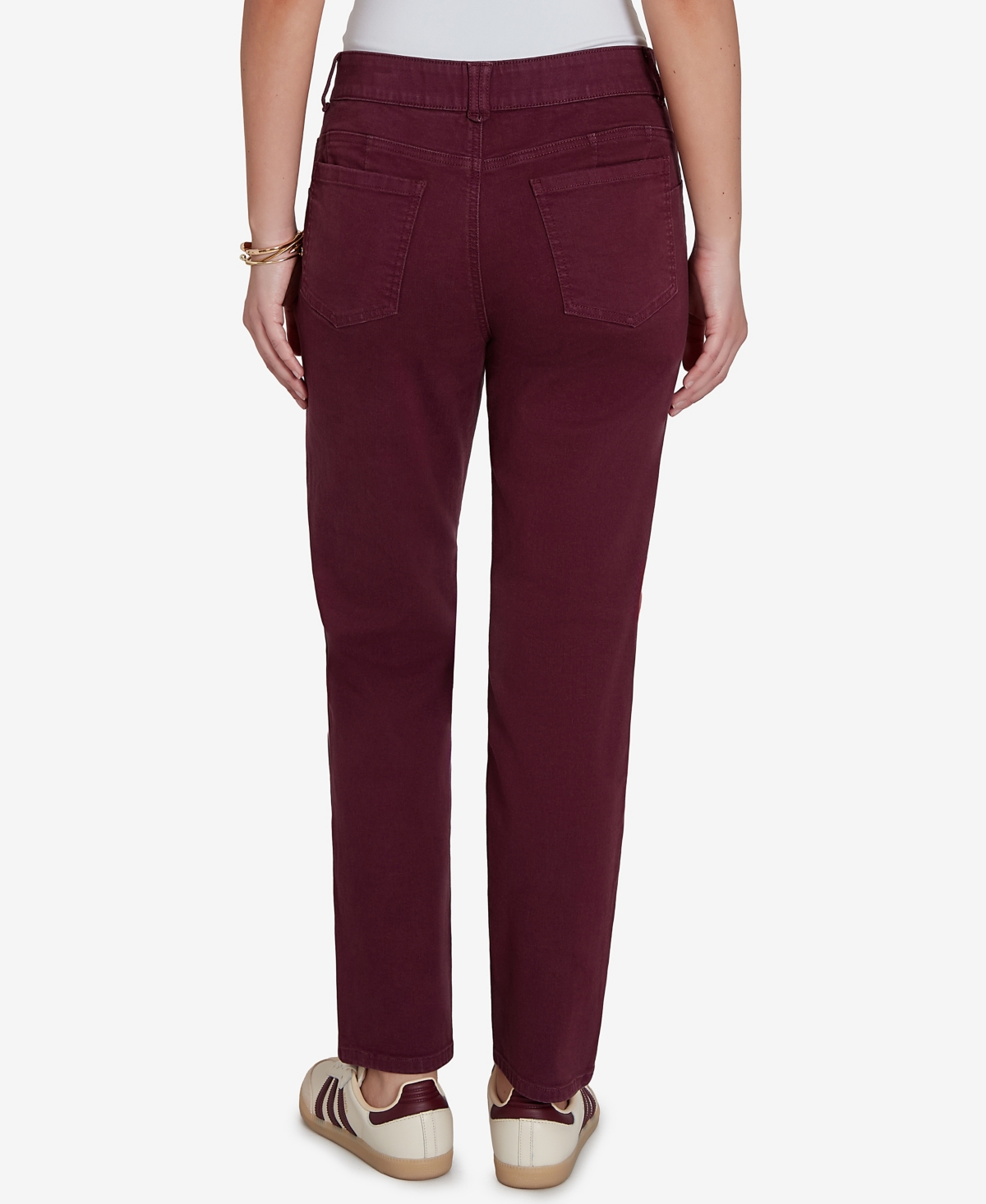 Ruby Rd. Petite Colored Denim Straight Jeans In Red