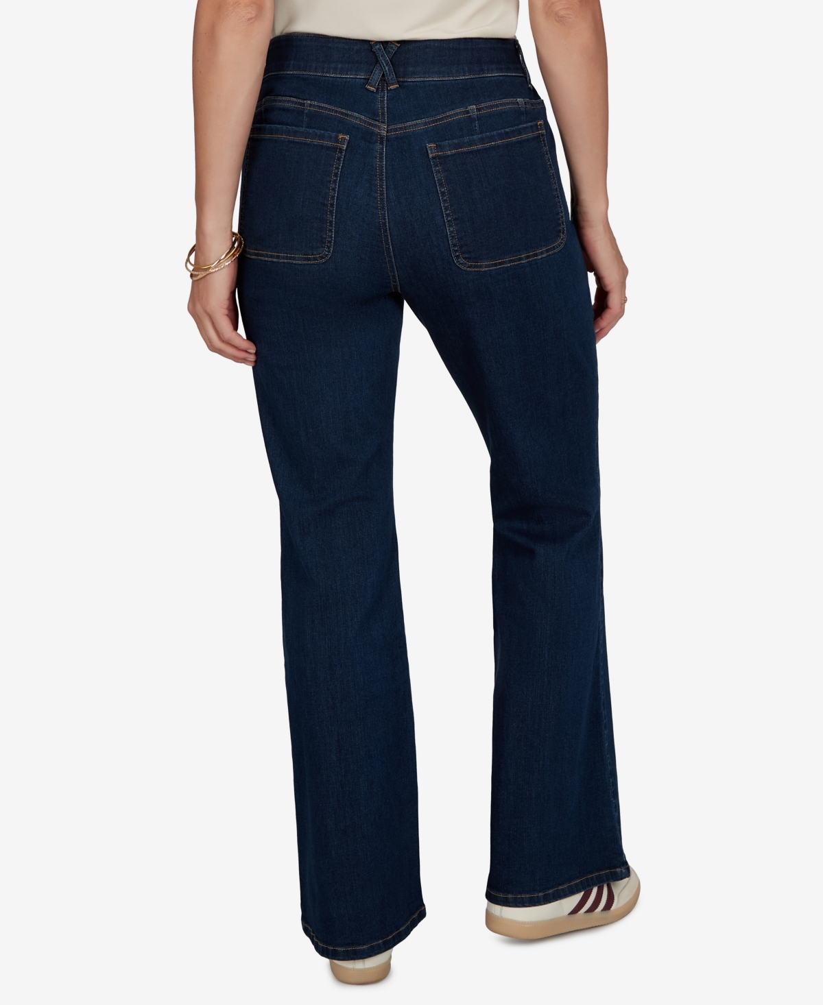 Ruby Rd. Petite Flare Mid-Rise Cotton-Blend Denim Jeans