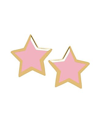 Girls Enamel Star Stud Earrings in 14K
