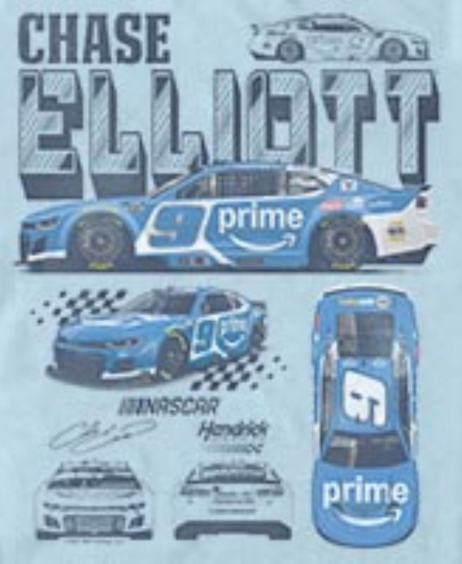Men's Chase Elliott No. 9 Prime Nascar Collage Graphic T-Shirt