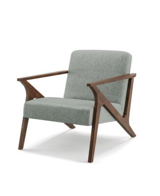 Grove Mid-Century Modern Accent Chair, Medium Brown and Light Gray