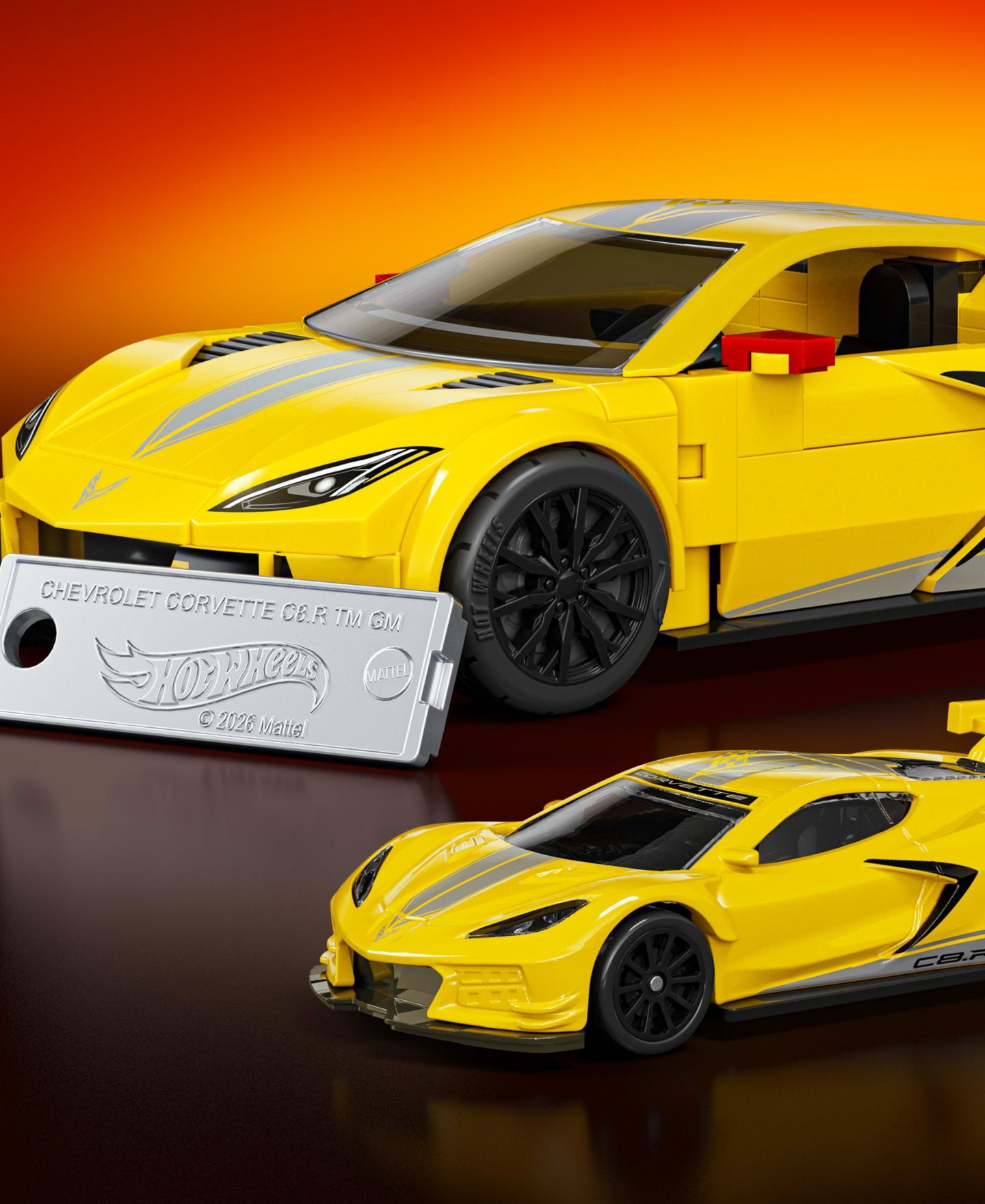 Детский конструктор Mattel Brick Shop Hot Wheels 1:32 Scale Customizable '20 Corvette C8.R 261-Piece Building Set, Ages 10+ — фото 5
