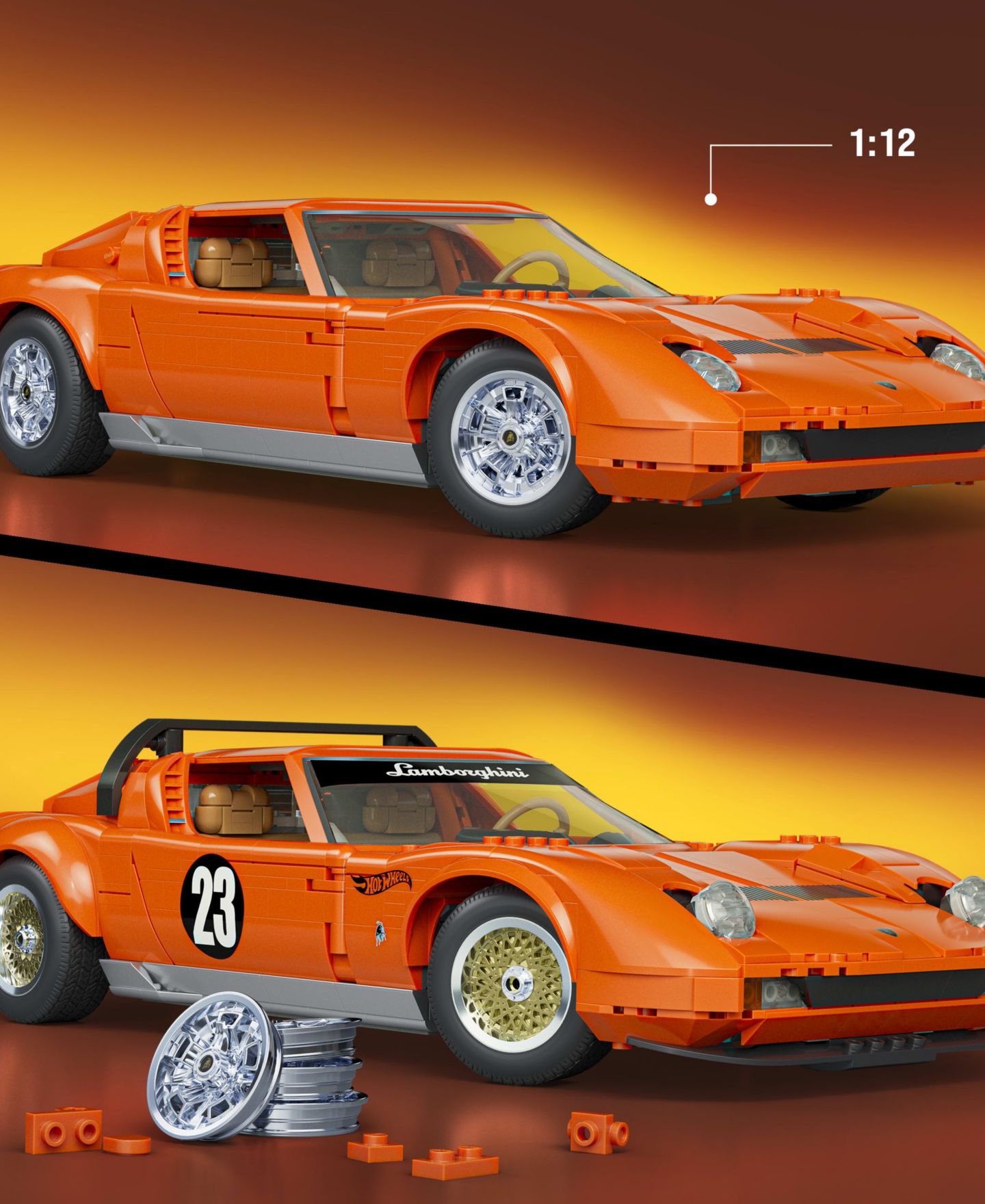 Конструктор Mattel Brick Shop Hot Wheels Lamborghini Miura P400 SV, 1523 детали, от 17 лет — фото 4