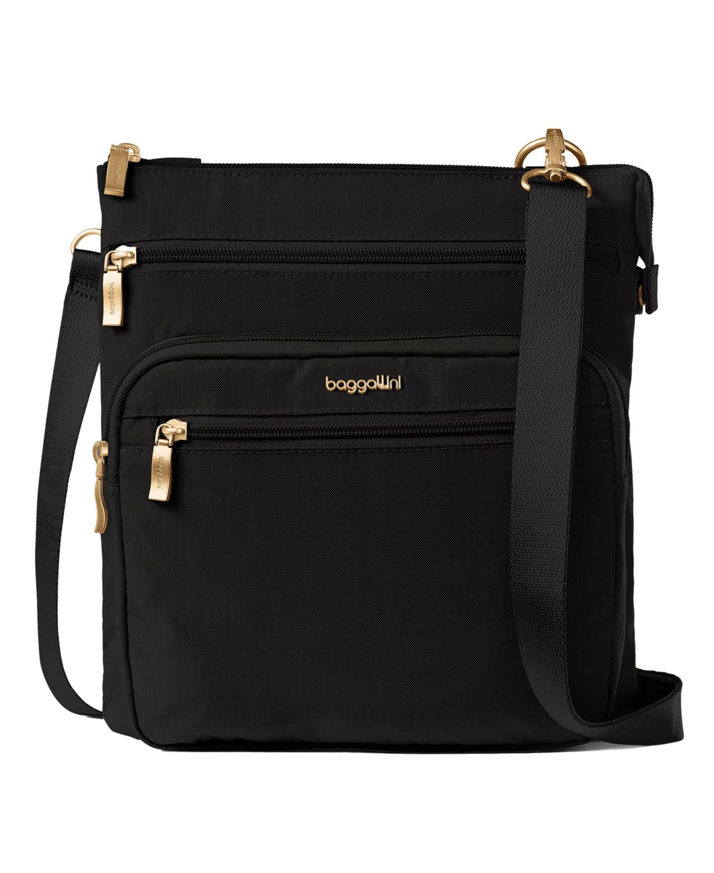 Женская сумка Baggallini Out And About Small Crossbody Handbag, цвет: Чёрный / Золотой — фото 1