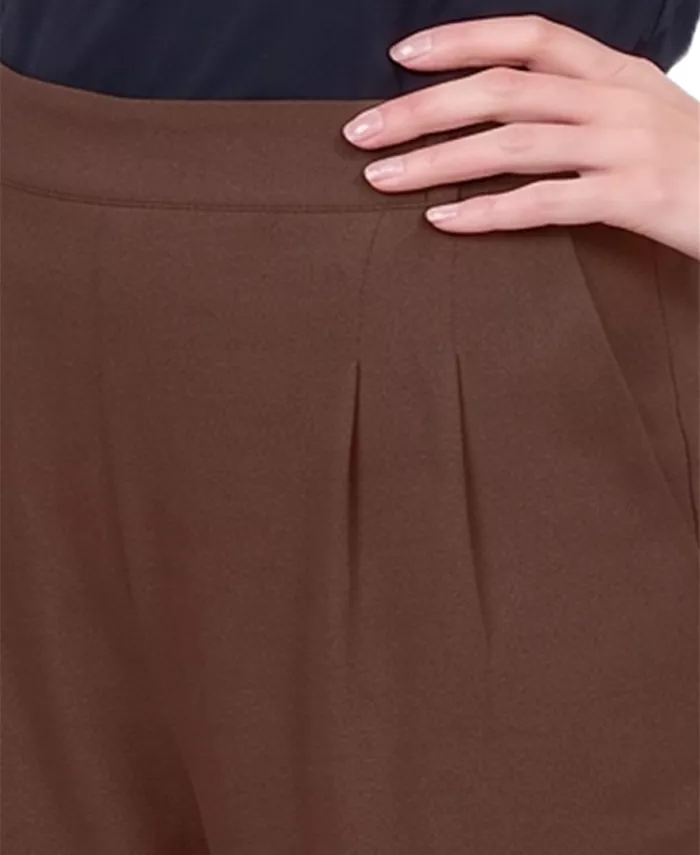 Petite Pleated Wide-Leg High-Rise Pants - thumbnail 3