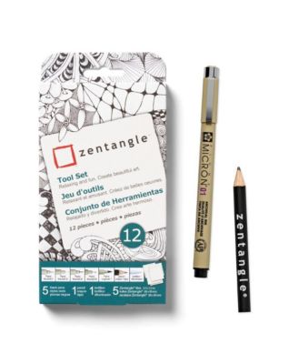 Zentangle tool set w/ 3.5" White Tiles