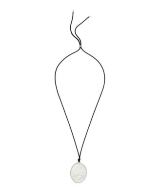 Imitation Pearl Reversible Pendant Long Necklace