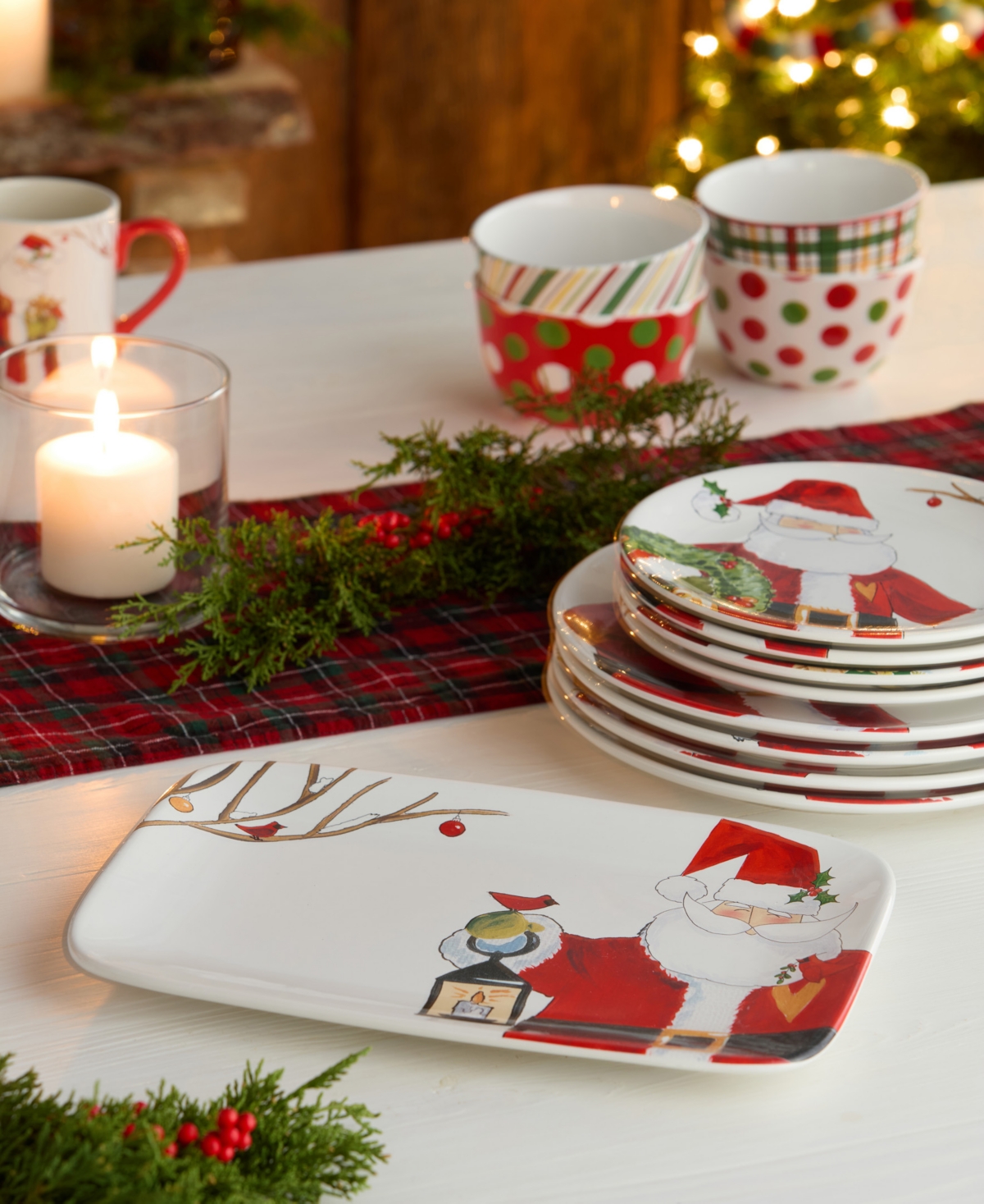 Certified International Santa Delight 14" Rectangular Platter In Multi